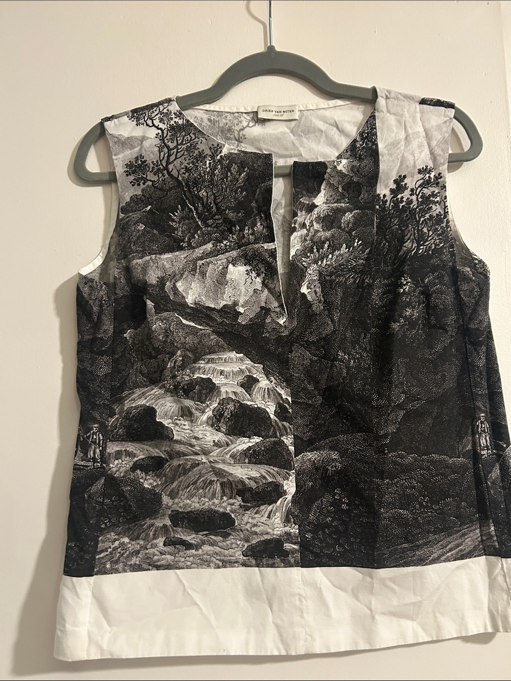 DRIES VAN NOTEN LANDSCAPE PHOTO PRINT sleeveless shirt
